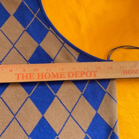 NWOT URBAN OUTFITTERS Blue & Brown Argyle Mini Knit in Size M - Picture 6 of 11